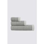 Ecocotton Hasna 3'lü %100 Organik Pamuk Keten Melanj Haki Havlu Seti