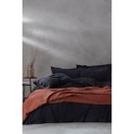Ecocotton Havin Siyah Çift Kişilik %100 Organik Pamuk Saten Parça Boyalı Nevresim Takımı - 200 x 220 cm