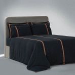 Ecocotton Hazar Çift Kişilik Nevresim Takımı %100 Organik Pamuk Saten Parça Boya Siyah 200X220 cm - 200 x 220 cm