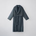 Ecocotton Hüma Erkek Bornoz Pamuk Kapitoneli Lacivert - XL