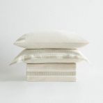 Ecocotton Ikra Battal Boy Nevresim Takımı Organik Pamuk Dokuma Krem-Yeşil 240 x 220 cm