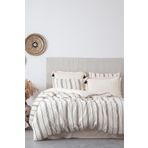 Ecocotton İzgi Battal Boy Nevresim Takımı %100 Organik Pamuk Müslin Siyah 240x220 Cm