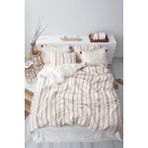 Ecocotton Izgi Battal Boy Nevresim Takımı Organik Pamuk Müslin Terra 240x220 cm - Kiremit