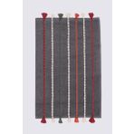 Ecocotton Katari %100 Organik Pamuk El Nakışlı Antrasit 50x80 cm Banyo Paspası