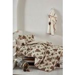 Ecocotton Laden %100 Organik Pamuk Krem Bebek Nevresim Seti