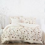 Ecocotton Lal Bej Çift Kişilik %100 Organik Pamuk Nakışlı Nevresim Takımı Bej Ck