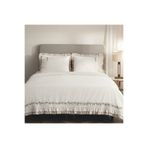 Ecocotton Leyna Çift Kişilik Nevresim Takımı %100 Organik Pamuk Keten El Nakışlı Krem 200x220 Cm