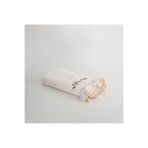 Ecocotton Leyna El Yüz Havlusu Kadın %100 Organik Pamuk El Nakışlı Krem 50x90 Cm