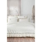 Ecocotton Leyna Krem Çift Kişilik %100 Organik Pamuk Nevresim Takımı - 200 x 220 cm