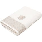 Ecocotton Liva Banyo Havlusu Erkek %100 Organik Pamuk Nakışlı Krem 80X150 cm - 80 x 150 cm