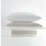 Ecocotton Luna Battal Boy Nevresim Takımı %100 Organik Pamuk Saten Keten Çerçeveli Krem 240X220 cm - 240 x 220 cm