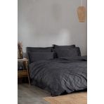 Ecocotton Mahfer Battal Boy 100 Organik Pamuk Saten Brodeli Antrasit 240x220 cm Nevresim Takımı