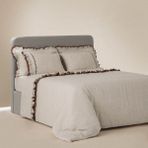 Ecocotton Maide Battal Boy Nevresim Takımı %100 Organik Pamuk Kenevir Karışımlı Nakışlı Bej 240X220 cm - 240 x 220 cm