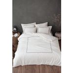Ecocotton Maritime Battal Boy 100 Organik Pamuk Saten Nakışlı Bej 240x220 cm Nevresim Takımı