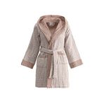Ecocotton Melinda Terra Organik Pamuk Müslin Dokuma Unisex Çocuk Bornoz - Turuncu