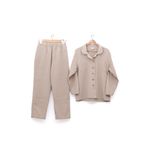 Ecocotton Melsa %100 Organik Pamuk Müslin Bej Kadın Pijama Takımı