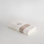 Ecocotton Mihra El Yüz Havlusu %100 Organik Pamuk Nakışlı Krem 50X90 cm - 50 x 90 cm