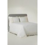 Ecocotton Miranda Krem Çift Kişilik %100 Organik Pamuk Keten Nevresim Takımı - 200 x 220 cm