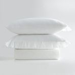 Ecocotton Nare Battal Boy Nevresim Takımı %100 Organik Pamuk Perkal Nakışlı Çerçeveli Krem 240X220 cm - 240 x 220 cm