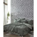 Ecocotton Pamuk Ekstra Geniş Çift Kişilik Krinkıl Nevresim Takımı - Doğa Yeşil - 240 x 220 cm