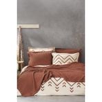 Ecocotton Sara Terra Çift Kişilik %100 Organik Pamuk Pike - Yatak Örtüsü Seti 220 x 240 cm - Turuncu