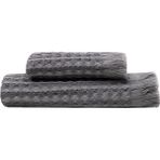 Ecocotton Seren 2'li Havlu Seti Organik Pamıuk Waffle Pike Antrasit 30*50-50X90 - Standart