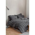 Ecocotton Sima Battal Boy Nevresim Takımı %100 Organik Pamuk Müslin Brodeli Antrasit 240x220 Cm