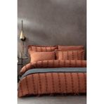Ecocotton Sima Çift Kişilik Nevresim Takımı Organik Pamuk Müslin Brodeli Terra 200x220 cm - Kiremit