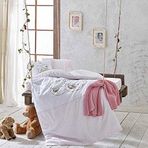 Ecocotton Twinbears Pembe Bebek Nevresim Takımı