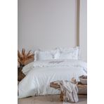 Ecocotton Vanya Battal Boy Nevresim Takımı %100 Organik Pamuk Saten Aplike Nakışlı Krem 240x220 Cm