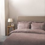 Ecocotton Zaira Çift Kişilik Nevresim Takımı %100 Organik Pamuk Saten El Nakışlı Pudra 200X220 cm - 200 x 220 cm