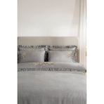 Ecocotton Zaira Gri Çift Kişilik %100 Organik Pamuk El Nakışlı Nevresim Takımı - 200 x 220 cm
