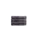 Ecocotton Zeus %100 Organik Pamuk Inject Antrasit 30x50 cm 4'lü El Havlusu Seti
