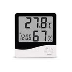 Ecofast Dijital Oda Termometresi Sıcaklık ve Nem Ölçer Masa Saati Alarm