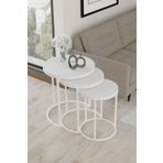 ECOL DESİNGS 3lü C Zigon Sehpa Mat Beyaz
