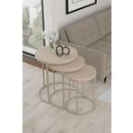ECOL DESİNGS 3lü Lüx Zigon Sehpa Cappuccino