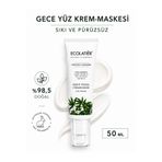 ECOLATIER Gece Yüz Bakım Krem Maskesi Yaşlanma Karşıtı Yüz Kremi Cilt Sıkılaştırıcı Organik Kenevir 50 ml