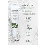 ECOLATIER Göz Kremi Sıkılaştırıcı %98,7 Doğal, Yaşlanma Karşıtı Göz Altı Organik Kenevir, 30ml