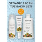 ECOLATIER Özel 3’lü Cilt Bakım Seti: Yüz Temizleme Köpüğü Yüz Toniği Yüz Bakım Kremi Organik Argan