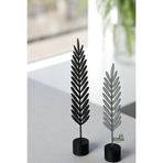 ecolia store 2’li Tüy Yaprak Gri Siyah Dekoratif Obje Seti - Modern Salon ve Ofis Aksesuarı 29-24 cm