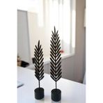 ecolia store 2’li Tüy Yaprak Siyah Dekoratif Obje Seti - Modern Salon ve Ofis Aksesuarı 29-24 cm