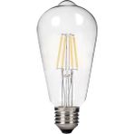 Ecolite 7W LED Fılament ST64 Ampul 220V Şeffaf Cam 900 Lümen 15.000 Saat Ömür 2700K - 7 W - Sarı