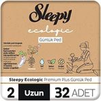 Ecologic Premium Plus Günlük Ped Uzun 32 Adet Ped