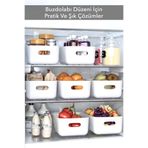 Ecolux 4 Adet ECO+ 3.5 Lt Dolap Içi, Buzdolabı Düzenleyici, Banyo, Mutfak Organizer BEYAZ 24cm16cm11cm