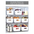 Ecolux 8 Adet ECO+ 3.5 Lt Dolap Içi, Buzdolabı Düzenleyici, Banyo, Mutfak Organizer BEYAZ 24cm16cm11cm