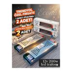 ECONA 12v 200w 16,5 A Şerit Led Trafosu 15 mt Led İçin(2 Adet fiyatı)