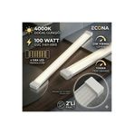 ECONA 2 ADET 100W Kristal Camlı Yatay Bant Armatür 120 cm 4 Sıra LED'li Çok Yüksek Lümen 4000K Doğal Günışığı ,Tasarruflu Ampul,Avize,Aplik