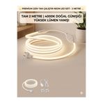 ECONA 2 METRE Neon Esnek Şerit Led DOĞAL GÜNIŞIĞI 4000K Işık Tak Çalıştır Tezgah ve Mutfak Aydınlatması Led Şerit COB LED ,288 LED.Çok yüksek lümen