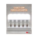 ECONA 5’li Avantaj Seti 40W Mega Torch Led Ampul - Yüksek Lümen Ultra Parlak Beyaz Işık - E27 Duy Tasarruflu Ampul