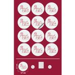 EcoNest Sticker Kuşe (A KALİTE) Yuvarlak Kesim Güzel Günlerde Kullanın Beyaz Çiçekli (3,7X3,7CM) 108 Adet